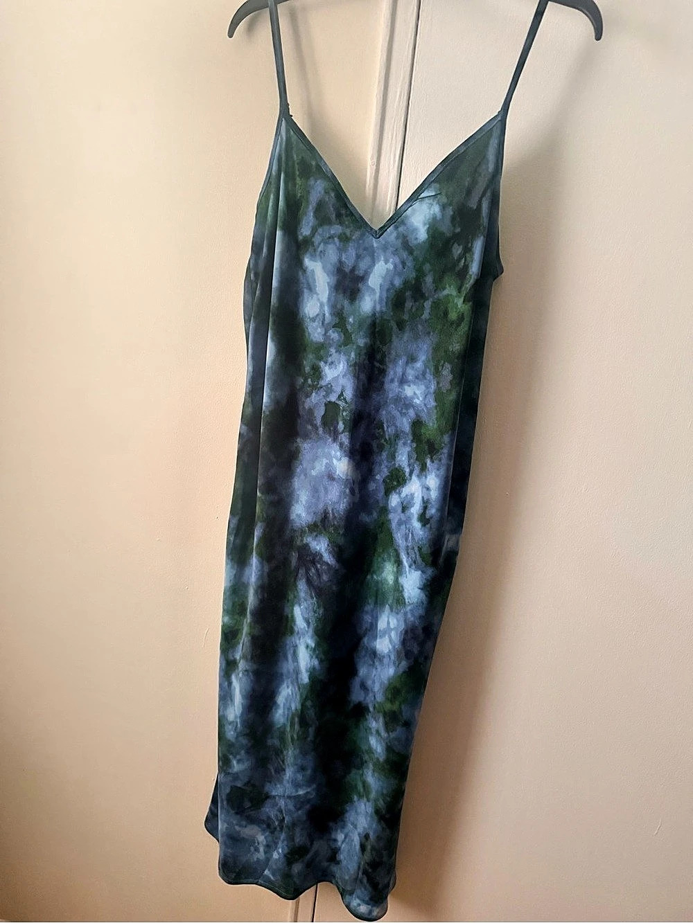 billabong Abstract Tie Dye Maxi Dress Green & Blue Size XL